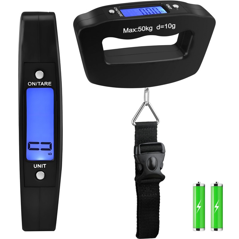 TRIXES Portable Digital Luggage Scales Travel Accessory with 12 Month