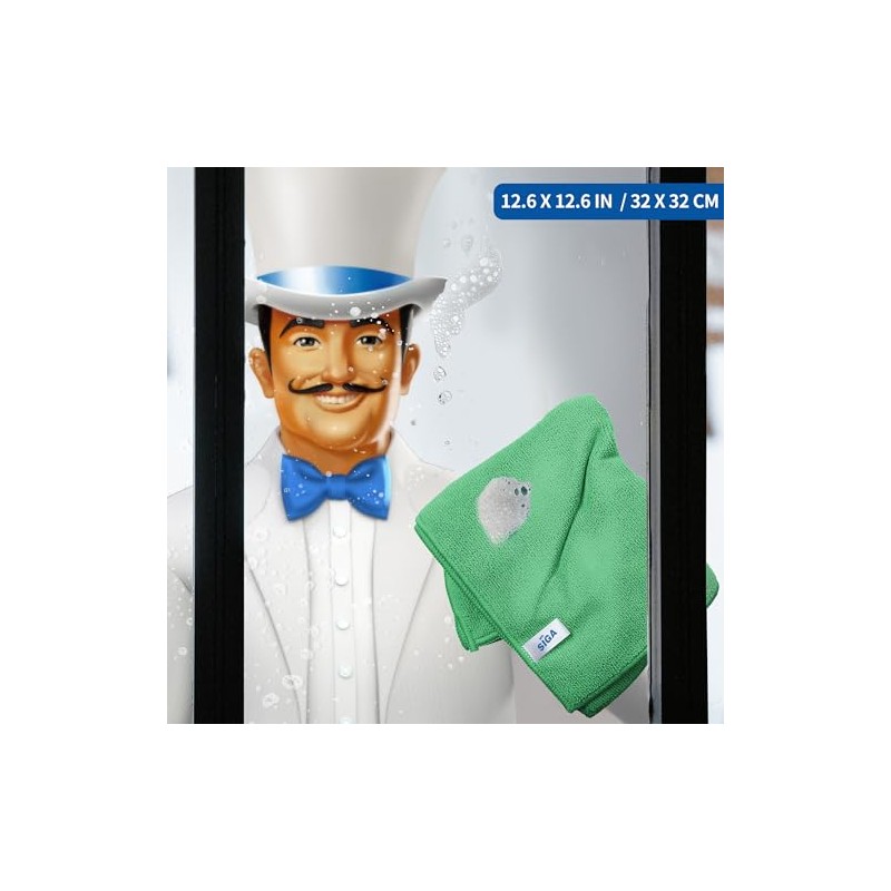 MR.SIGA Paños de Limpieza de Microfibra, Toallas de Microfibra Multiusos,