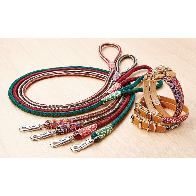 Petio Inuyomasakura & Chrysanthemum Round Rope, Red, 0.3 inches (7