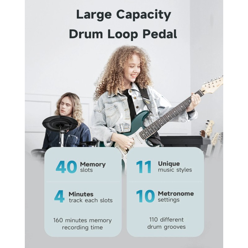 Donner Circle Looper Effects Pedal Drum With Machine Tempo 40