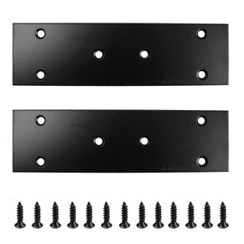 AUXBC 2PCS Black Stainless Steel Flat Mending Plates, 6.65" x 1.89" Straight Bracket Brace, Heavy Duty Metal Fixing Joining Plate for Furniture, Wood, Shelves, Fence