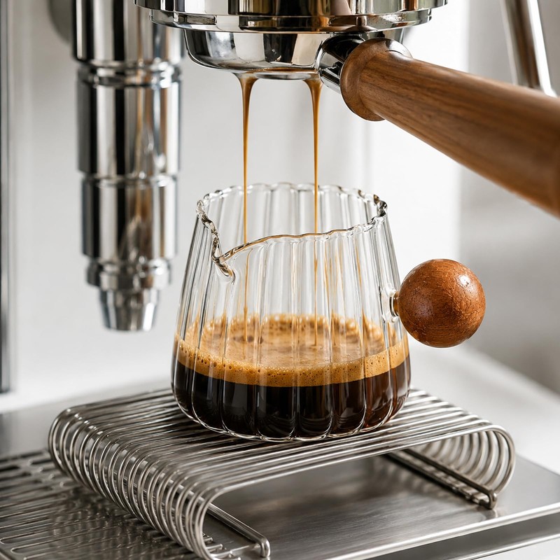 5 oz Espresso Cup, Borosilicate Glass Espresso Cup with Wooden
