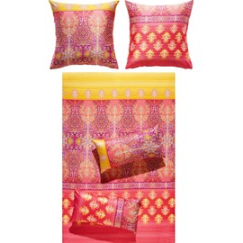 Erwin Müller Bed Linen Mako Satin Coral Yellow Size 135 x 200 cm (40 x 80 cm)