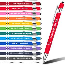 Censen 12 Packs Funny Ballpoint Pens Set Colleagues Funky Stationery Quirky Gift Cheeky Novelty Pens Office Desk Accessories Work Leaving Gift Colleagues Teachers Adults (Bright Color, Stylus Style)
