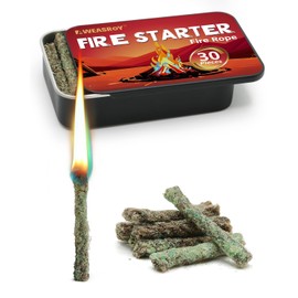 AWEASROY Fire Rope Blue Flame(30-Pack) Windproof Fire Starter, Long-Lasting, Bright Blue Flame Survival Fire Starters - Fast Igniting Fire Rope for Camping