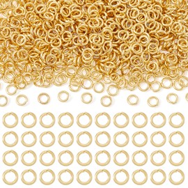 Craftdady 500 anillos abiertos de acero inoxidable de 5 mm, anillos dorados divididos para manualidades, joyería