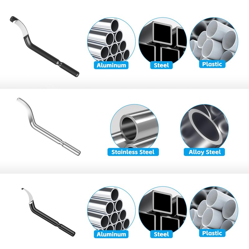Universal Deburring Tool, AICOYA Hand Deburring Tool with 10 Replacement