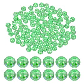 PATIKIL 10mm Acrylic Round Beads, 200 Pcs AB Colors Round Spacer Beads with Holes Loose Bead Bulk for DIY Craft Earring Bracelet Necklace Key Chains Jewelry Making, Clear Dark Green