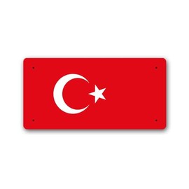McMug - Turkish Flag - Türkiye - Turkey Metal Sign, Decorative Sign, 200mm x 100mm