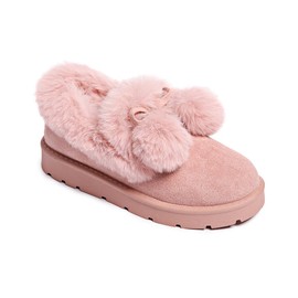 CARLKARIDA Women’s Slippers Platform Mini Boots for Suede Leather Slip-on Fluffy Warm Comfy