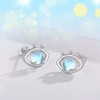 Moonstone Earrings 925 Sterling Silver Evil Eye Earrings Evil Eye
