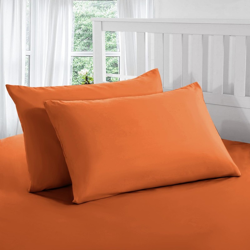 AMEHA 100% Brushed Microfiber Rust Pillow Cases 2 Pack, Super
