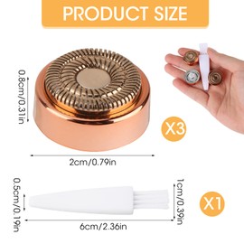 3pcs Women's Electric Shaver Replacement Heads, Compatible with NEW Finishing Touch Flawless Facial Hair Remover Gen 3，Soft Facial Hair Remover Replacement Heads，Ideal for Daily Use