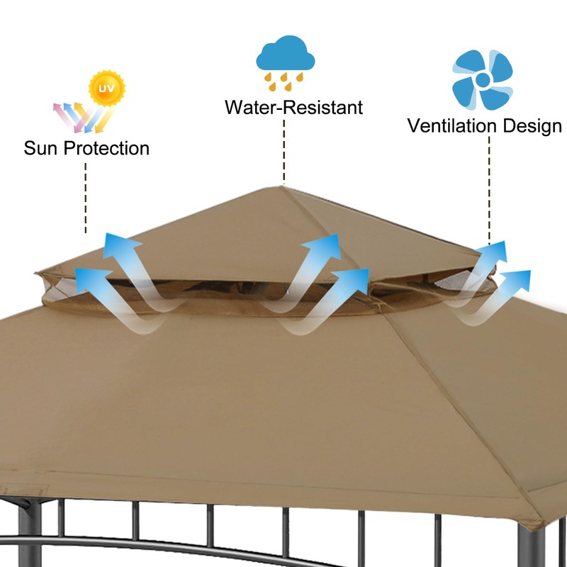 ABCCANOPY Replacement Top for L-GZ136PST Brown