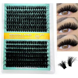 Thick Eyelash Clusters D Curl Wispy Individual Lashes Cluster Eyelash Extensions 280pcs False Mink Eyelashes DIY 5D Fluffy Lash