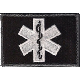 EMT Star of Life Tactical Patch - Black/White by Gadsden and Culpeper