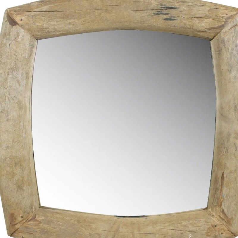 Homeroots Natural Wooden Square Wall Mirror