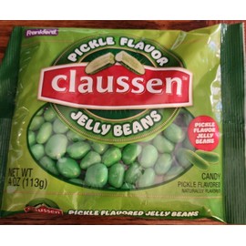 Frankford Claussen 4 oz. PICKLE FLAVOR Jelly Beans Fun Gift Summer BB 11/2026