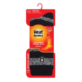 HEAT HOLDERS - Ladies Thermal Socks for Winter | Outdoor & Indoor Socks | Cuddly & Fluffy | Gifts for Women (4-7, Black/White (Chunky Stripe))
