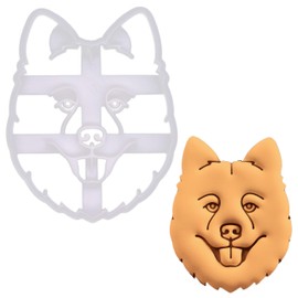 BAKERLOGY Eurasier Dog Face (Dog Breed) Cookie Cutter - Detailed Cookie Cutter Design for Baking and Crafting, Ideal for Fondant, Dough, Clay