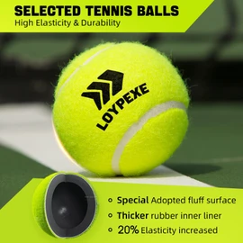 LOYPEXE Tennis Practice Rebounder Tennis Trainer Set Solo Tennis Trainer with String Practice Equipment 3 Replacement Rebound Balls Portable Tennis Practice Equipment for Adults Kids Beginners