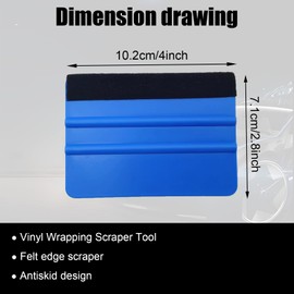 RBOKO 2Pcs Squeegee for Vinyl, Felt Edge Squeegee Car Wrapping Tool Kits, Plastic Felt Edge Vinyl Squeegee, for Car Vinyl Wrap, Wallpaper, Window Tint Squeegee(Blue)