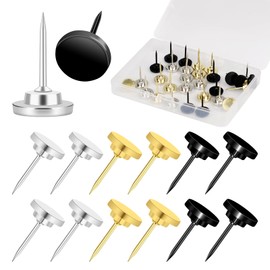 30 Pack Metal Push Pins Thumb Tacks for Walls Multipurpose Drawing Pins for Cork Board Bulletin Board Maps Office Home Decor (Assorted Colors)