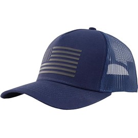 KFQHBQ Trucker Hat American Flag Baseball Cap,Adjustable Snapback Mesh Hats for Men-Navy Blue