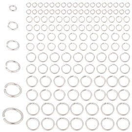 PH PandaHall 180 anillos abiertos de plata de ley 925 de 3/4/5/6/7/8 mm de anillo o conector de joyería, cierre de círculo, calibre 18 ~ 22, llaveros para pulseras, collares, manualidades