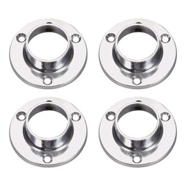 Socket End Support, 4PCS Wardrobe Rail Rod Round Tube End Flange Sockets Zinc Alloy For Display Stands/22mm