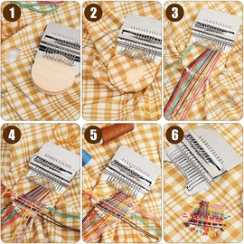 Small Weaving Kit with 14 Hooks Mini Darning Speedweve Type Weave Tool Beginners Quickly Mending Machine DIY Weaving Repair Tool