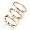Kakonia 3PCS 14K Gold Plated Rings CZ Stacking Rings for