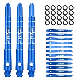 CyeeLife Aluminium Dart Shafts, Pack of 15, 2BA Darts Stems 48 mm, Blue