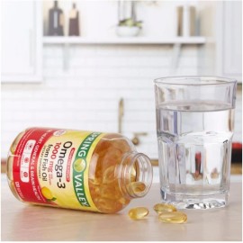 Spring Valley Omega-3 Fish Oil 1000mg – 120 Softgels + Bonus STS Sticker