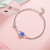 Women's Bracelet, 12 Months, Birthstone, 2 Row Bracelet, Flowers, Silver,