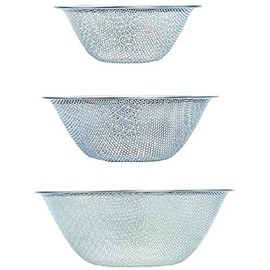 Sori Yanagi Punching Strainer, Set of 3 (6.3, 7.5, 9.1 inches (16, 19, 23 cm)