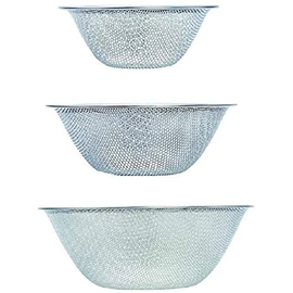 Sori Yanagi Punching Strainer, Set of 3 (6.3, 7.5, 9.1 inches (16, 19, 23 cm)