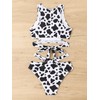NEIOROT Women's Two Piece Swimsuits High Waisted Bikini Cow Print
