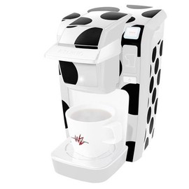 WraptorSkinz Decal Style Vinyl Skin compatible for Keurig K10 / K15 Mini Plus Coffee Makers Kearas Polka Dots White And Black (COFFEE MAKER NOT INCLUDED)