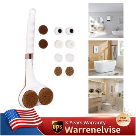 Unbranded Double Head Electric Bath Brush Body Shower Brush Long Handle Back Massage Clean
