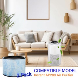 BLUTENET AP200 Replacement Filter for Instant AP200 Air Purifier, 3 IN 1, H13 True HEPA with High-Efficiency Activated Carbon and Pre-Filter, 2 Pack