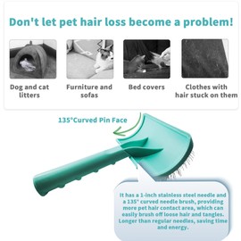 Dog & Cat Brush, Pet Brush, Large Slicker Brush for Dogs and Cats, Pet Slicker Brush, Pet Wire Brush for Large (Black)