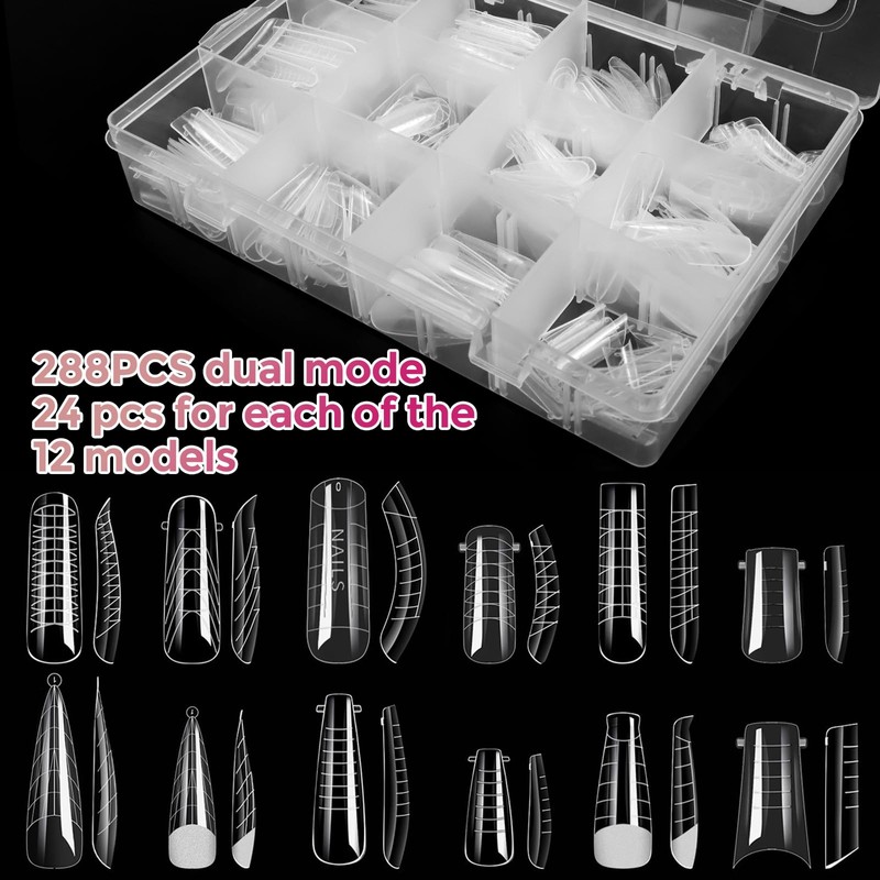 MCTNCT 306 Pieces Dual Nail Forms Set 12 Sizes Polygel