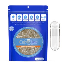 Clear Size 3 Empty Gelatin Capsules by Capsuline - 5000 Count |Manufactured in North & South America|Kosher & Halal Certified |Gluten Free