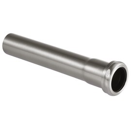 18 Gauge Brass Slip Joint Extension Tube 1-1/4” OD x 8” with Nut and Rubber Washer, P Trap Extension Tube, Sink Drain Tailpiece Tube Extension Heavy Duty, Brushed Nickel