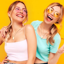 MJartoria BFF Necklace for 2-Daisy Best Friend Necklace Friendship Necklace Best Friends Forever Necklaces Valentines Day Gifts (Gold)