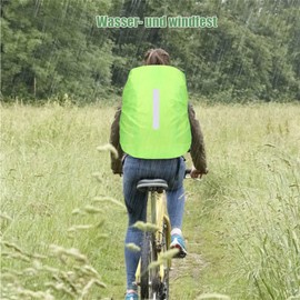 Souke Sports Backpack Rain Cover - Rain Cover School Bags (30-40 L) with Reflective Strips Backpack Waterproof for Dark Seasons, Hiking and Cycling