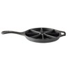 TableCraft 10750 Cast Iron Round Corn Bread Skillet with Handle,