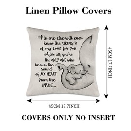 Axmosto Mother & Baby Elephent Cushion Cover, Daughter Son Gifts from Mum, Home Decor Pillow Cover Living Room Sofa Couch, 45x45 cm (axmosto-005)