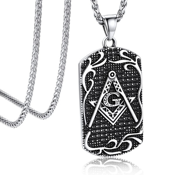 Bandmax Men's Pendant Necklace Stainless Steel Curb Chain Turkish Blue